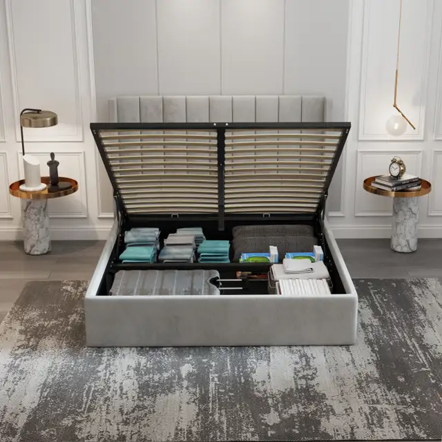 Queen Bed Frame with Hydraulic Lift Storage | Brand New in Box in Beds & Mattresses in Peterborough - Image 5