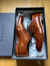 Size 8 BUGATTI leather shoes - GORGEOUS cognac reddish-brown