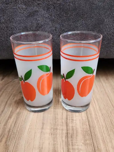 Drinking glasses / tumblers for sale. Two (2) available. Understood to be vintage though have been u...