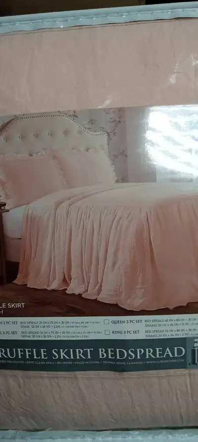 Lush ruffle skirt bed spread twin size , View more