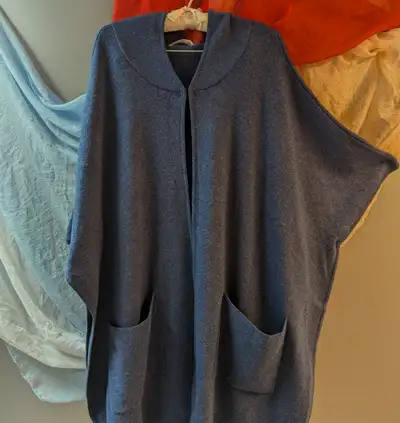 Women’s Coat, Knit Wrap Shawl, Cozy, Blue, New, One size, View more