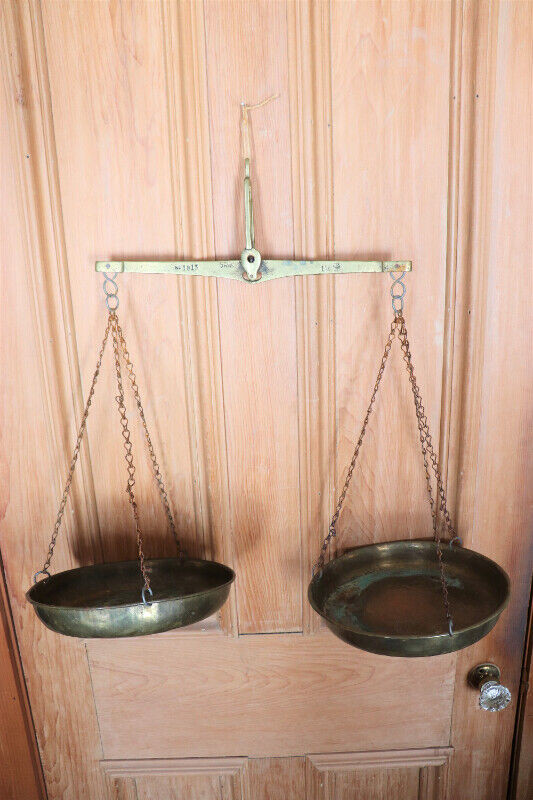 Old Large Brass Hanging Balance Scale in Arts & Collectibles in London