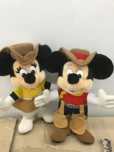 Vintage RARE Mickey /Minnie Mouse cowboy Plush Walt Disney world
