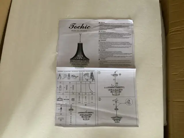 *New Tochic House of Hampton  crystal 6 light chandelier-black in Indoor Lighting & Fans in Hamilton - Image 5