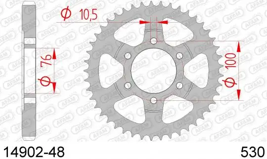 Suzuki Gsxr 750 AFAM Rear Sprocket 530 size chain 48t  14902-48 in Other in Barrie - Image 3