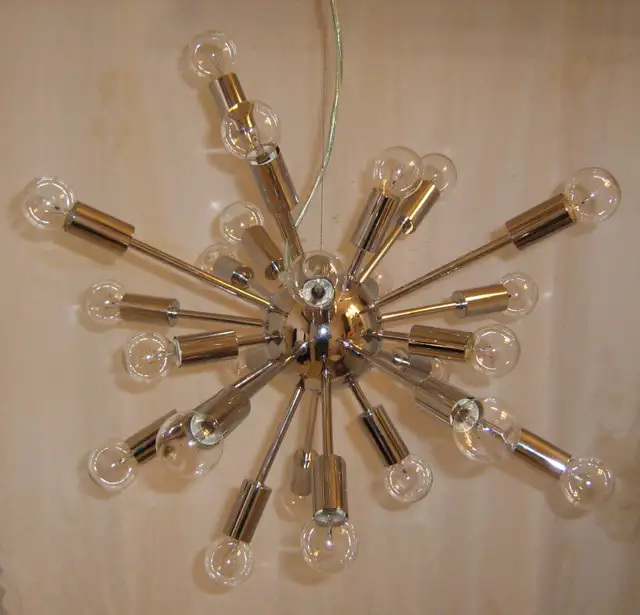 Vintage MCM Polished Chrome Space Age Design Sputnik Chandelier in Indoor Lighting & Fans in City of Toronto - Image 5