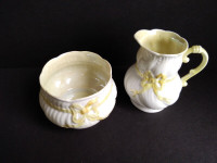 Vintage Belleek-like Bone China Cream & Sugar