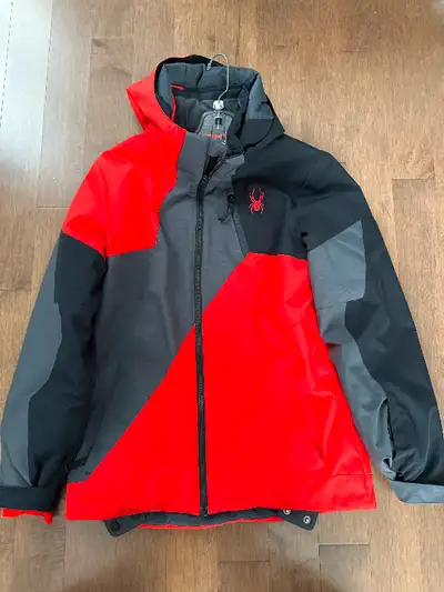 Manteau ski coat garçon ou fille Coat Spyder Value 250 Grandeur 18 Size 18 Rouge gris noir Usage Mot...