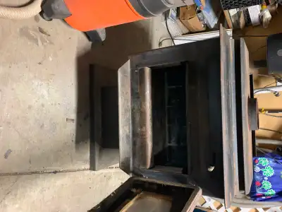 Wood stove , good shape , no pipe Height - 2’ / 7.5” Length - 1’ / 4.25” Width - 2’ Pipe size 6”