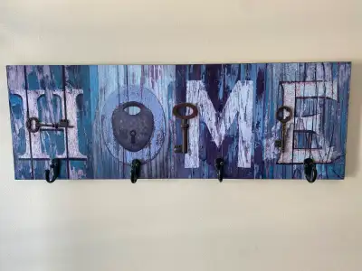 Home sign with hooks, View more