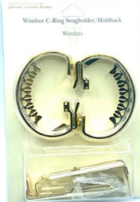 2 Gold Windsor C-ring Swag/Scarf Holder Curtain Tie Backs
