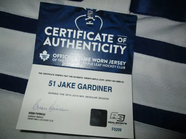 Jake Gardiner Game Used Toronto Maple Leafs Jersey MLSE in Arts & Collectibles in Mississauga / Peel Region - Image 3