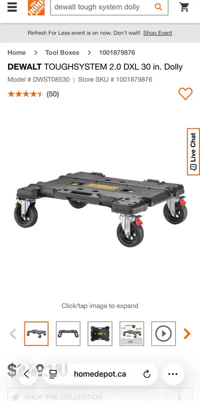Dewalt dolly TOUGHSYSTEM 2.0 DXL 30 in. , View more