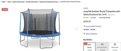 14 ft. Trampoline in Good Condition, View more