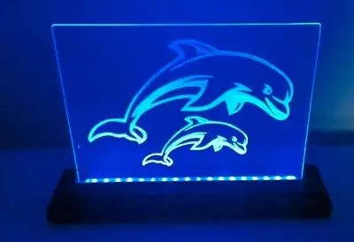 Cadre de table lumineux de dauphins, View more