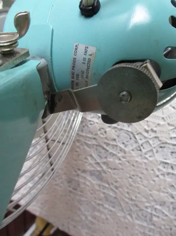 Vintage Superior Electric Aqua Blue 12" Fan Mid Century Modern in Indoor Lighting & Fans in New Glasgow - Image 6