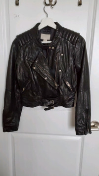 H&M Women Gothic Leather Bomber 
Size: US4/ EU34/ CA4/ CN160 80A