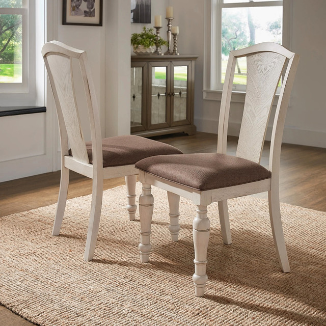 Slat Back Solid Rubberwood Dining Chairs (Set Of 2) in Chairs & Recliners in Hamilton