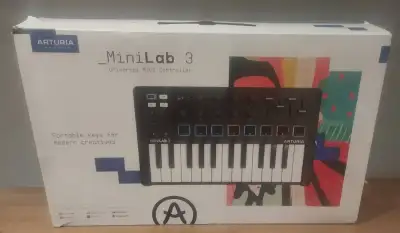 New open box Arturia MiniLab 3 25-key usb midi keyboard drum pad, View more