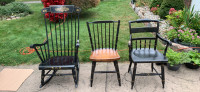 Vintage  HITCHCOCK CHAIRS *ARM SOLD*  &  S. BENT AND BROS ROCKER