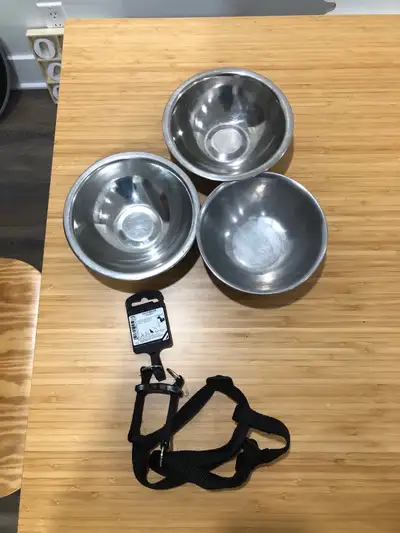 dog , cat safe belt and bowls, View more