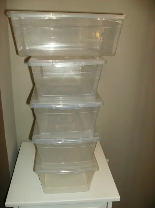 5 Clear Storage Bins or Containers for Shoes, Toys, Craft Items ...