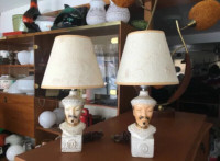 Paire de lampes chevet mid century thème asiatique