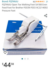 NIB Open Toe Walking Pressure Foot with Guide for BROTHER machin