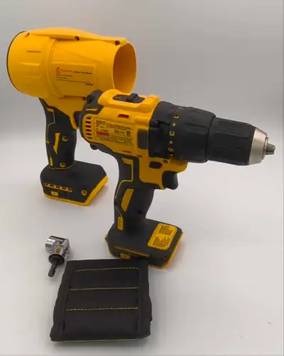 NEW DEWALT DCD777 20V Brushless Drill + Cordless Blower Tool, View more