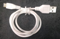 NWOT - USB 2.0 A-Male to Micro B White Cable