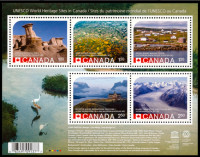 RARE CANADA STAMP  # 2844 UNESCO ERROR RECALLED SOUVENIR SHEET