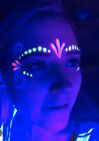 Glow face painting for Diwali or Halloween 