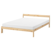IKEA Neiden Full/Double Bed Frame + Slatted Base and Mattress