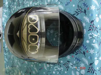 Small- Nava black full face helmet, made in Italy $30 Medium- Nolan white open face helmet, made in...