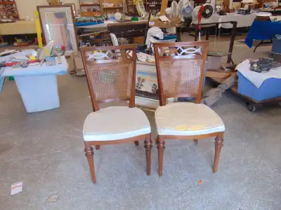 2 retro gibbard solid cherry 1960  s chairs seats need redoing, View more