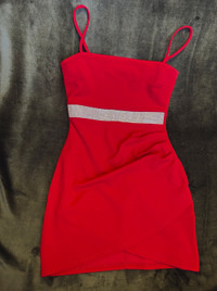 Red cocktail Dress, spaghetti straps