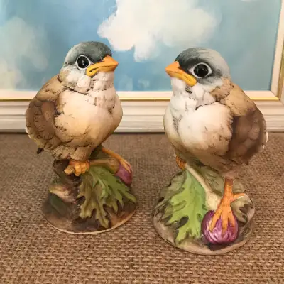 Pair of Baby Gold Finch Figurines by Andrea by Sadek , View more