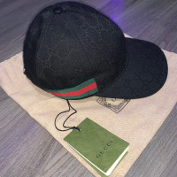 Brand New Gucci Black Original GG Canvas Baseball Hat w/ Web XS