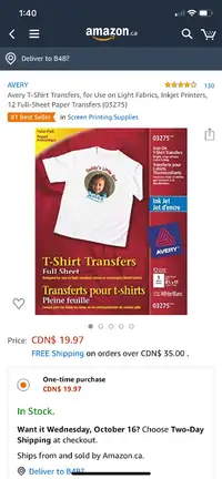 New iron on shirt transfers ( 2 packs )