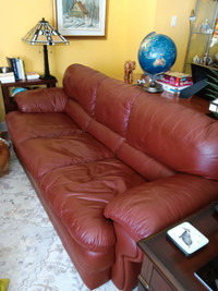 Sofa 3 places et fauteuil en cuir italien