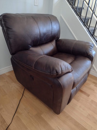 Reclining Leather Chair and Couch.