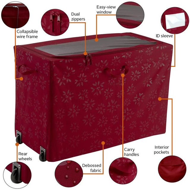 CLASSIC ACCESSORIES - NWT CHRISTMAS  HOLIDAY ROLLING STORAGE BIN in Storage & Organization in Kingston - Image 4