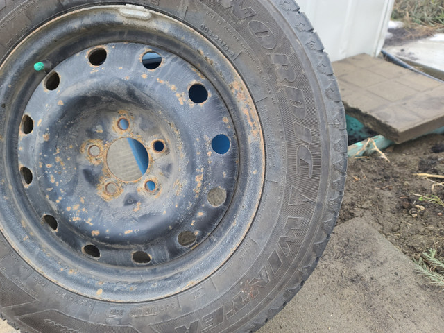 Set of 4 235/60 R16 M+S tires on 5x4.5 GM rims in Tires & Rims in Kamloops - Image 3