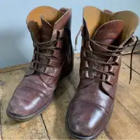 90s combat style leather lace up boots (women 6)