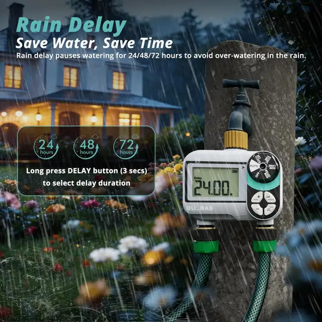 2 Zone Digital Hose Timer Brass Sprinkler Timer Rain Delay Auto in Outdoor Tools & Storage in Oshawa / Durham Region - Image 6