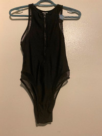 BNWT REVAMPED ONE PIECE ZIP UP FISHNET BATHING SUIT