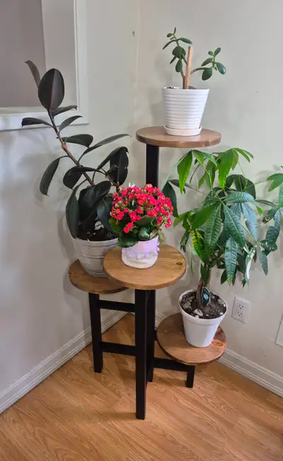 45" 4 Tier Plant Stand - Solidwood, Rustic Plant Stand, Handmade, View more