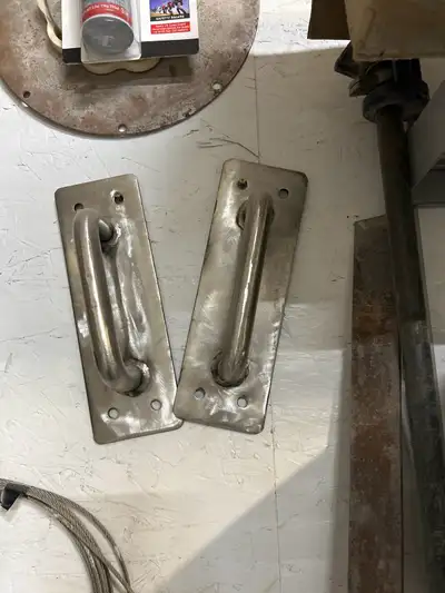 Two boat tie up staples stainless steel