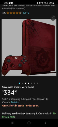 Xbox One S 2TB gears of War edition