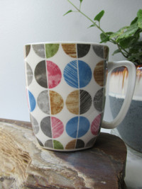 Porcelain Mug Mid-Century Geometric Pattern